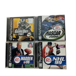Sony PlayStation NFL NASCAR Madden NHL Lot of 4